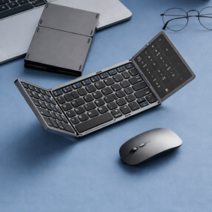 foldable dual mode bluetooth 2.4g keyboard and mouse set with type c charging for tablets