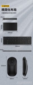 Foldable Dual-Mode Bluetooth 2.4G Keyboard and Mouse Set with Type-C Charging for Tablets 可折叠双模蓝牙2.4G键盘鼠标套件,带Type-C充电接口,适用于平板电脑