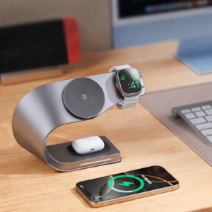 3 in 1 magnetic wireless charging station – fast charging stand for iphone, iwatch & airpods